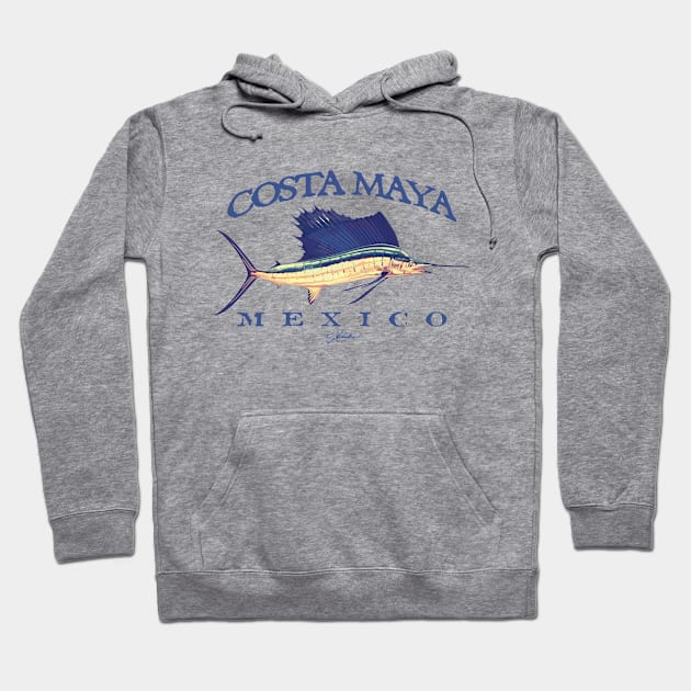 Costa Maya, Mexico, Vintage Sailfish Hoodie by jcombs